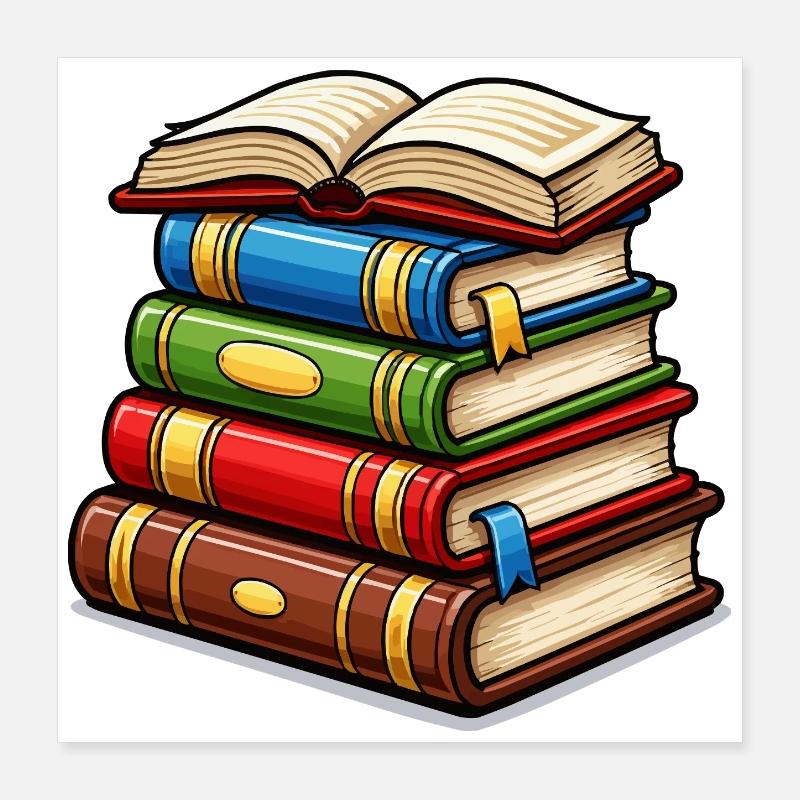 Bücherstapel Buch Poster 40x40 cm
