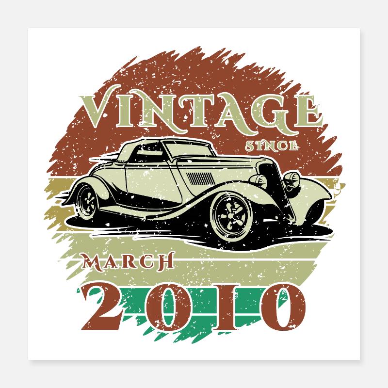 16. Geburtstag - Klassiker - Vintage since 03/2010 Poster 40x40 cm