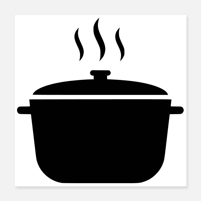 Icône vapeur de soupe de la marmite Poster 40 x 40 cm