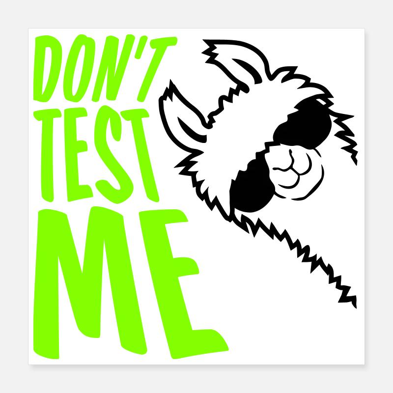 Ne me teste pas Lama Citation drôle coquine Logo Poster 40 x 40 cm