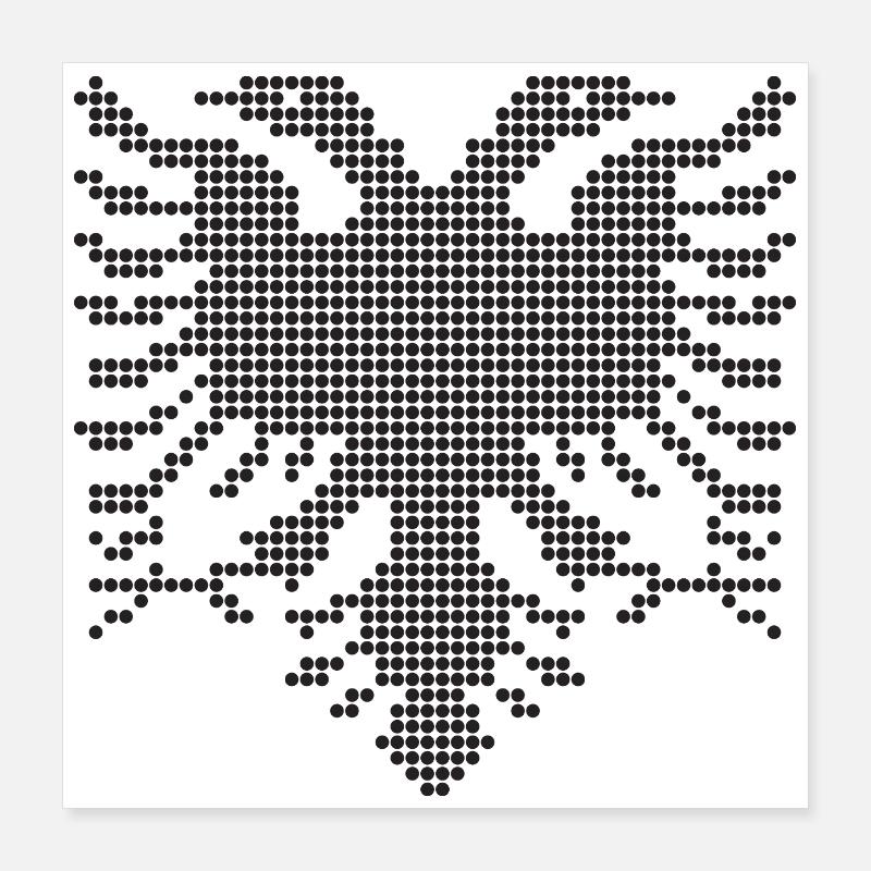 Double Head Albanian Eagle dotted  Silhouette Poster 16" x 16" (40x40 cm)