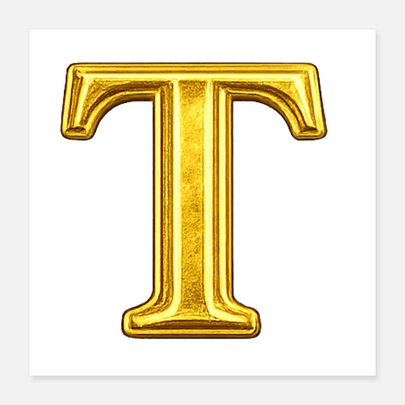 Golden T motif with shine Poster 16" x 16" (40x40 cm)