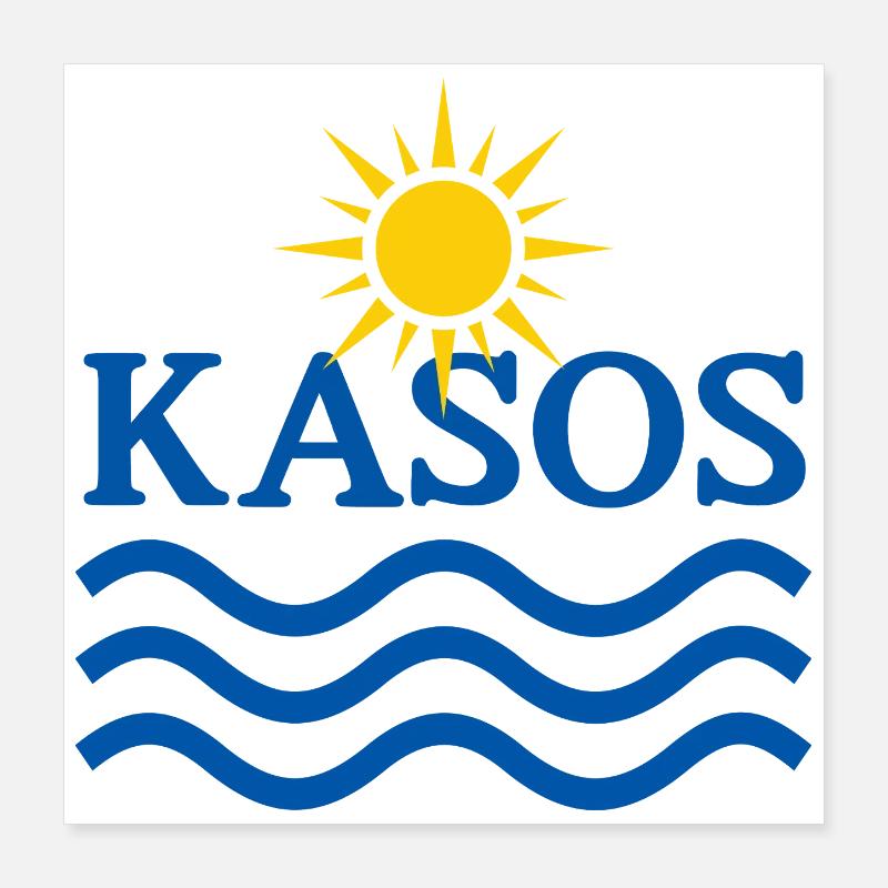 Kasos Sun and Waves Poster 16" x 16" (40x40 cm)