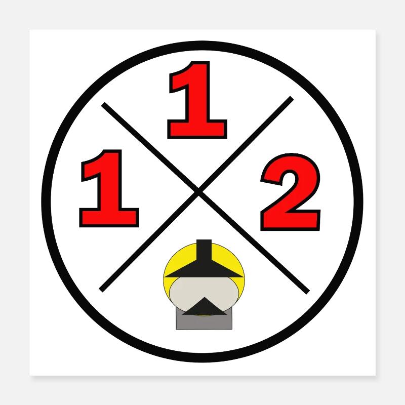 112- District logo - Fire brigade Poster 16" x 16" (40x40 cm)