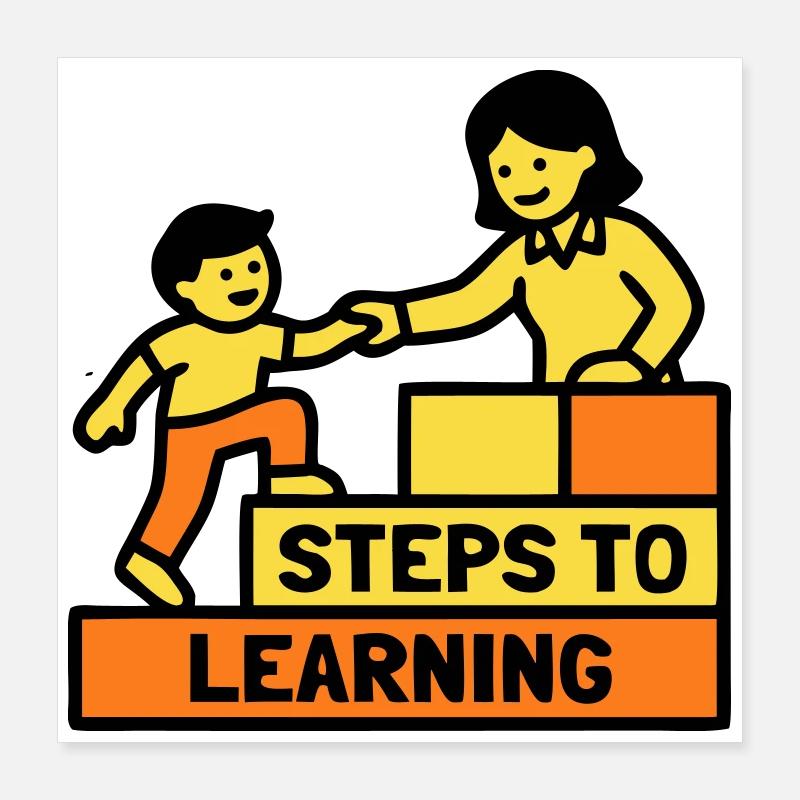 Steps to Learning School Logo Poster 16" x 16" (40x40 cm)