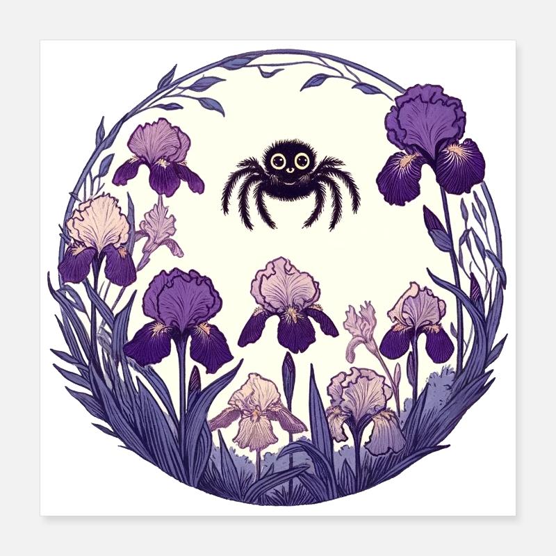 Iris Garden Spider Circle Poster 16" x 16" (40x40 cm)