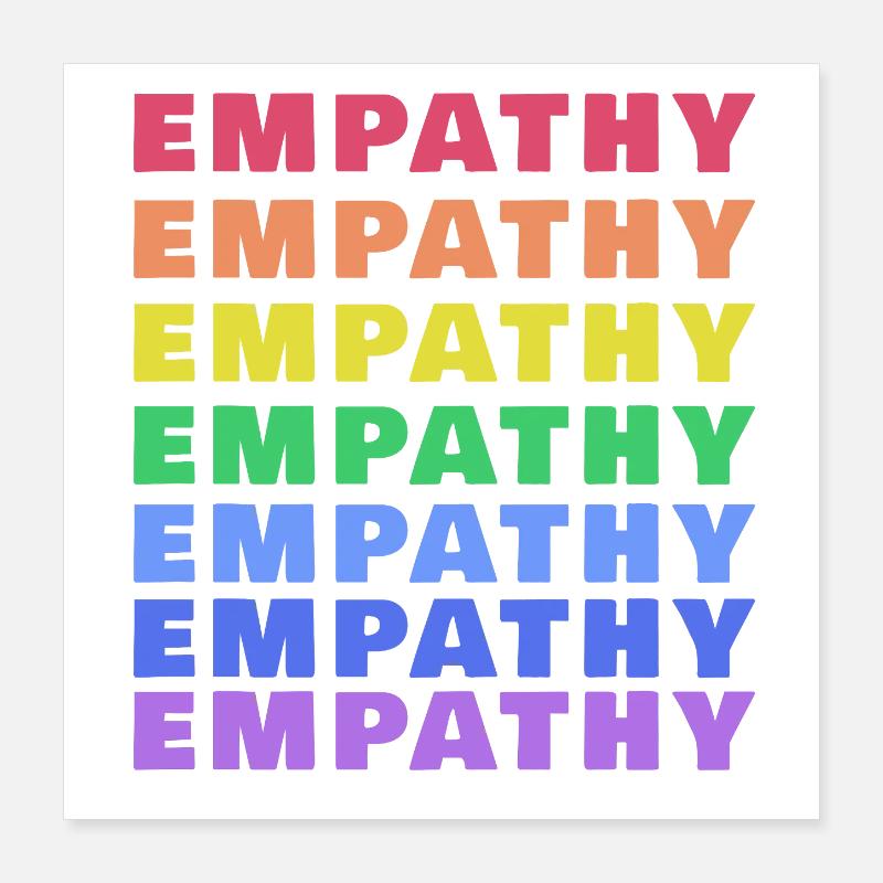 Empathie dans le style arc-en-ciel Poster 40 x 40 cm