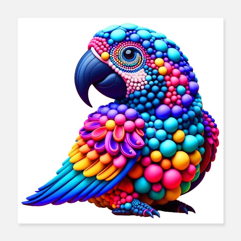 Oiseau Pop Art (01) Poster 40 x 40 cm