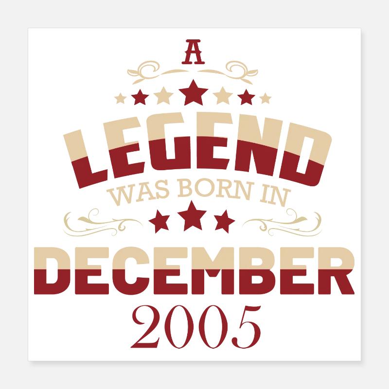 Geburtstag Legend Dezember 2005 Poster 40x40 cm