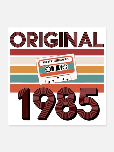 Original 1985 Vintage Anniversaire Rétro Vintage - Poster 40 x 40 cm - blanc - Devant