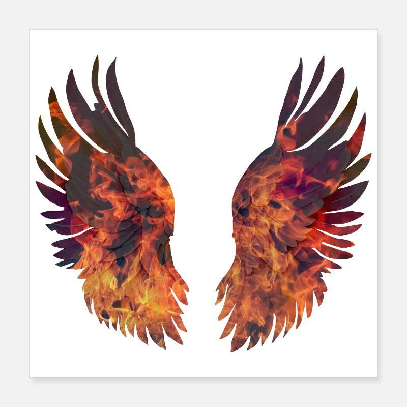 Ailes en Feu Éclatantes Poster 40 x 40 cm