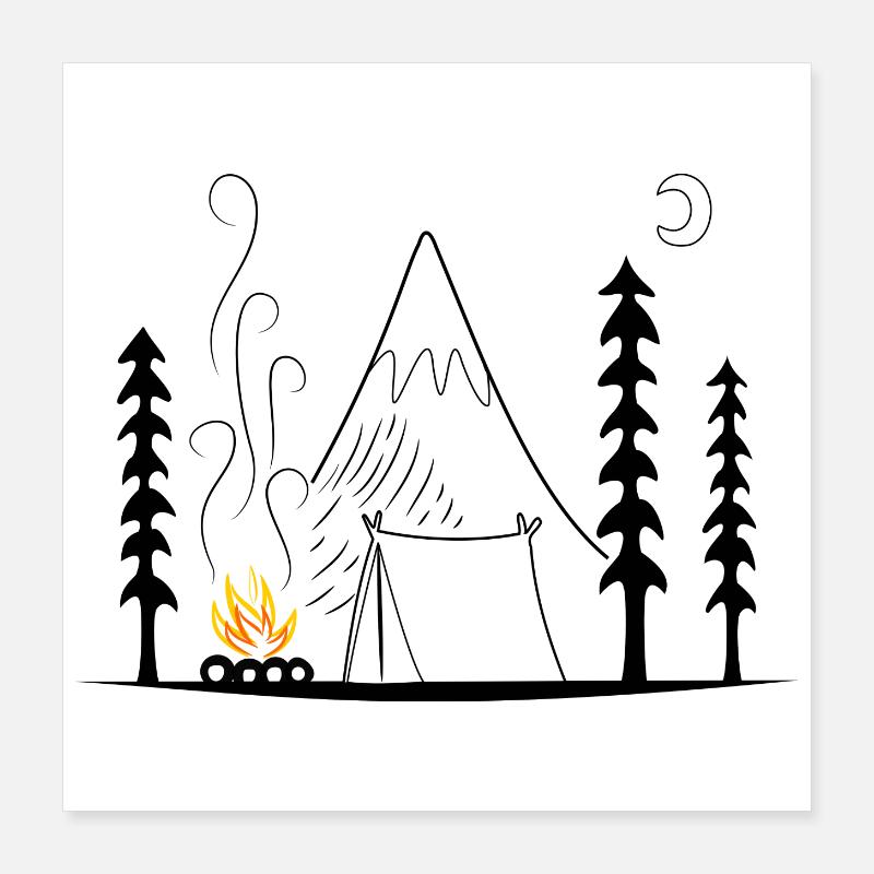 Camping Poster 40x40 cm