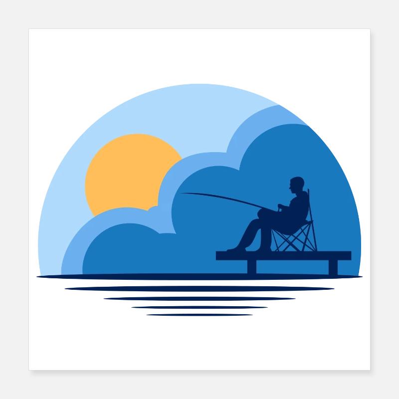 pêche, fan de pêche, pêche à la ligne Poster 40 x 40 cm