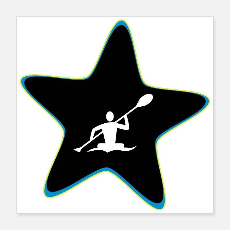 Kajak Stern Poster 40x40 cm