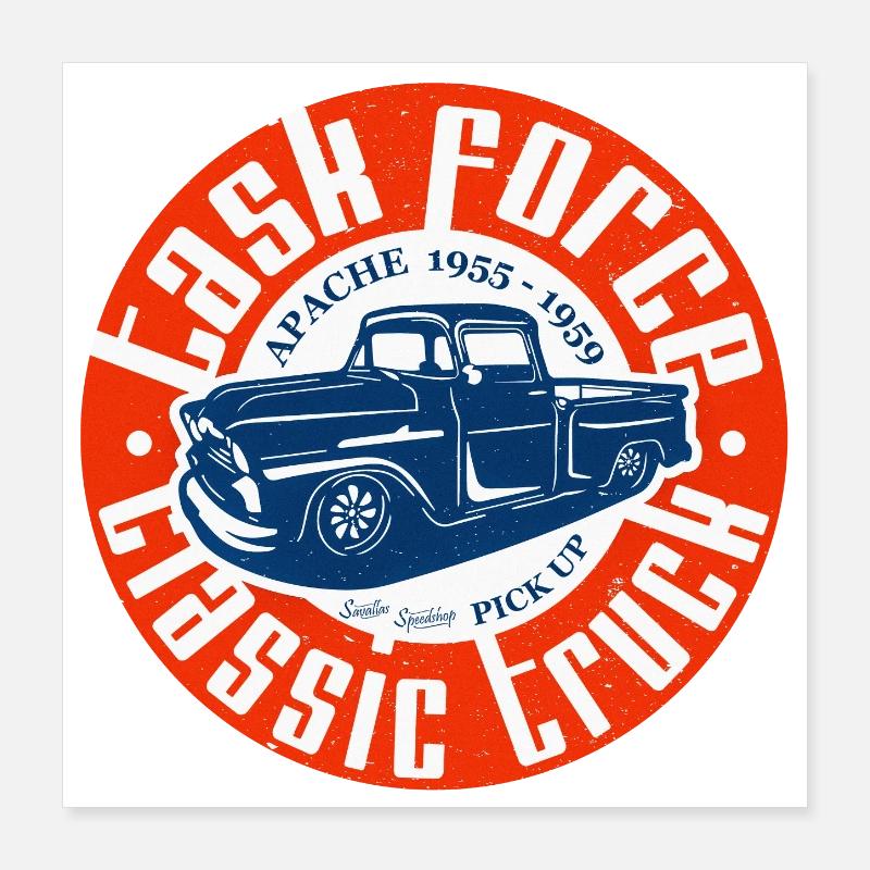 Apache Classic Truck Poster 40x40 cm