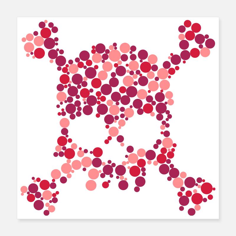 Conception de crâne avec cercles vibrants Poster 40 x 40 cm