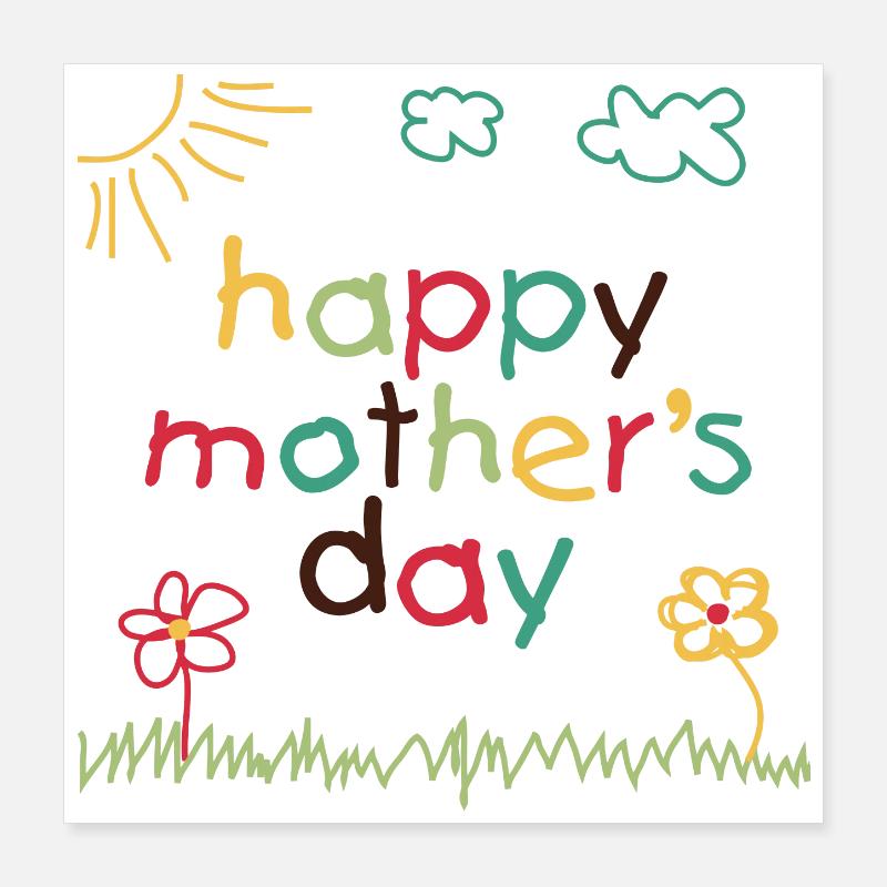Glücklicher Muttertag 5 Poster 40x40 cm