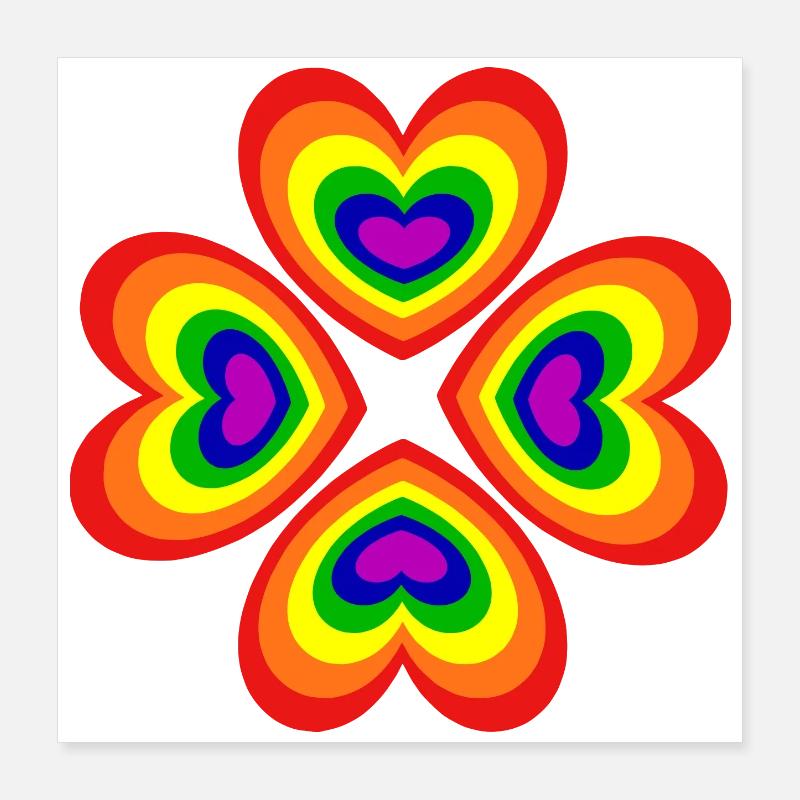 70s Flower Pattern Poster 16" x 16" (40x40 cm)