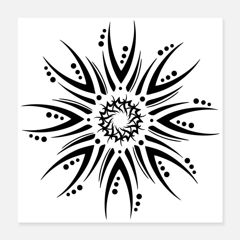 Fleur icône Poster 40 x 40 cm