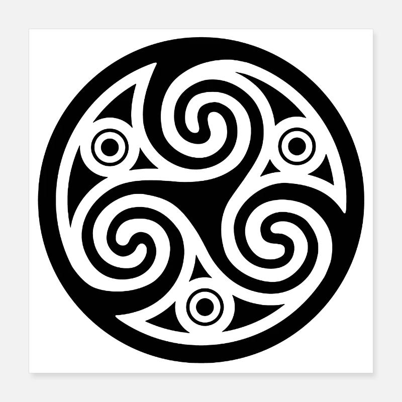 Art celte noir Poster 40 x 40 cm