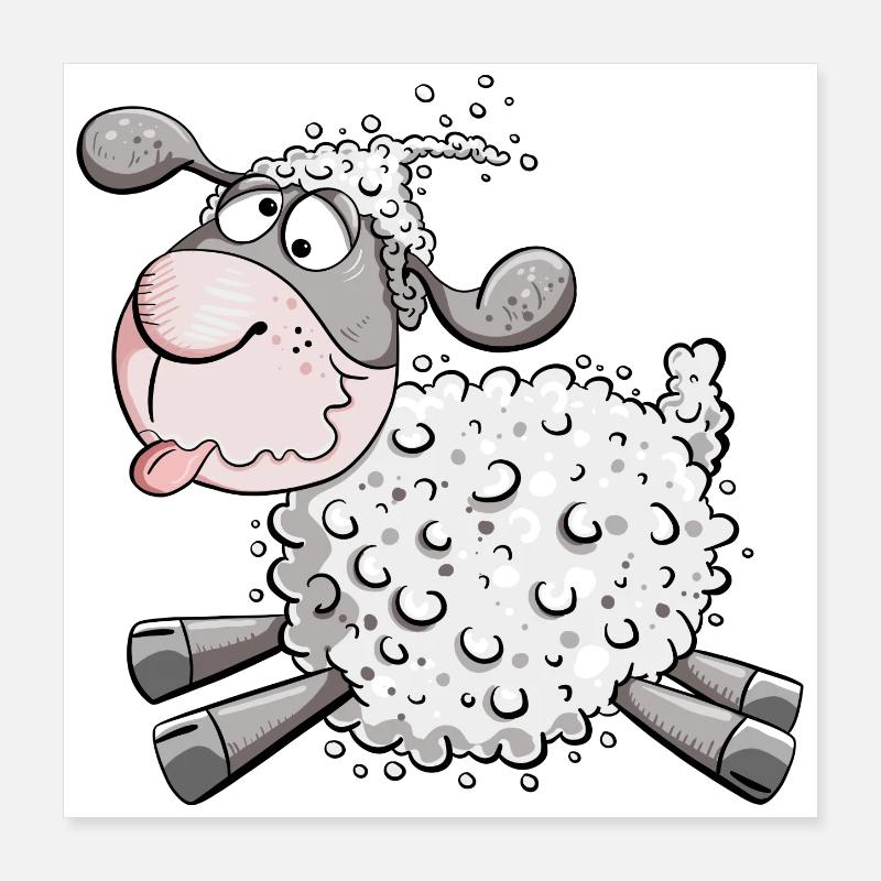 Lamented sheep I Funny sheep I fun Poster 16" x 16" (40x40 cm)