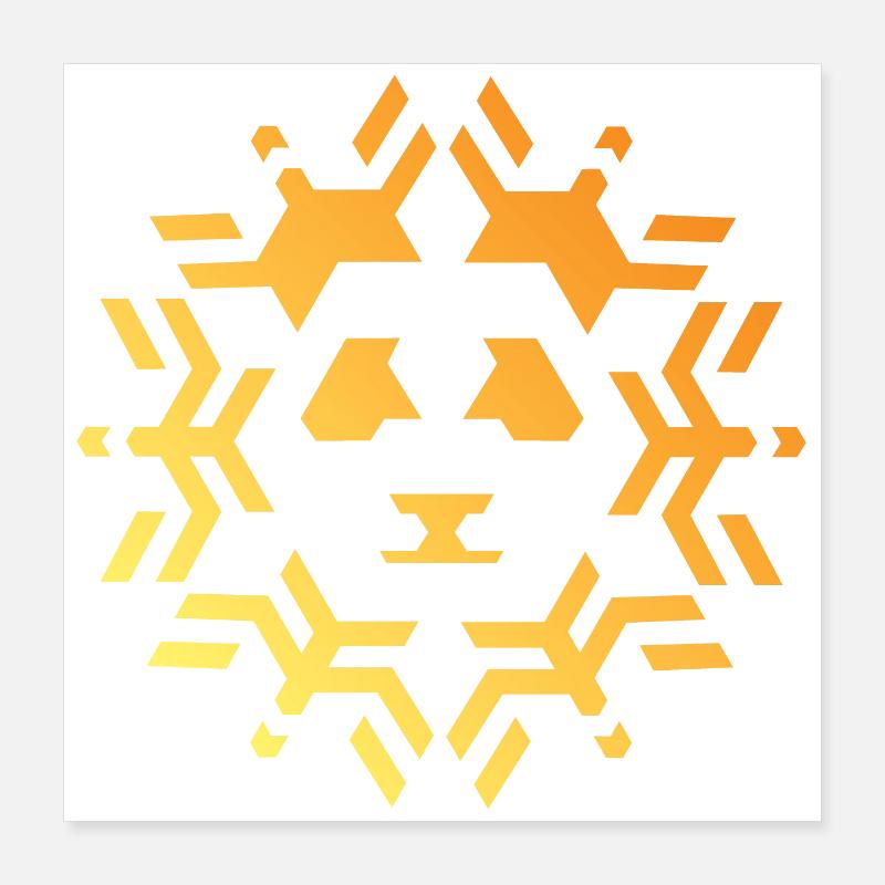 Icône Panda Icône Sun Star Pattern Colors Poster 40 x 40 cm