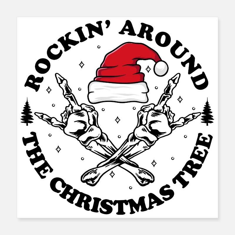 Santa Skull Crossbones Poster 16" x 16" (40x40 cm)