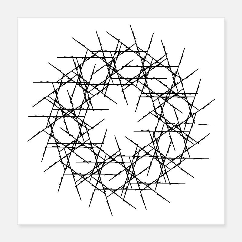 Strahlen KUNST | Geflecht | Kette Poster 40x40 cm