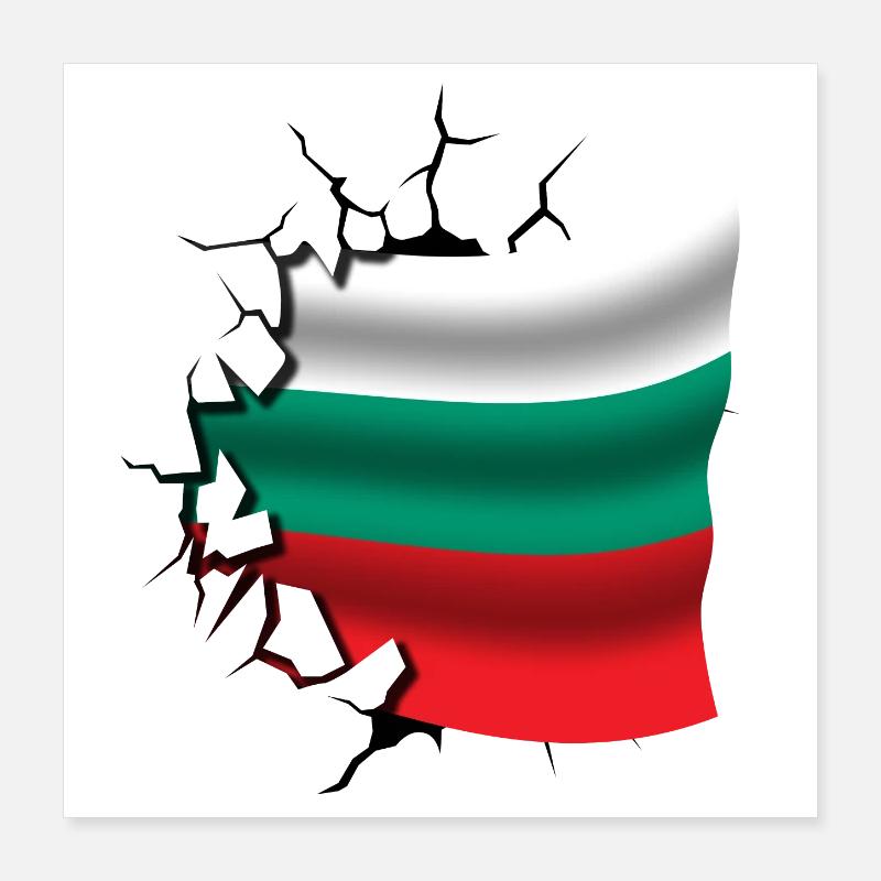 Drapeau de la Bulgarie - Bulgarie - Drapeau cassé Poster 40 x 40 cm