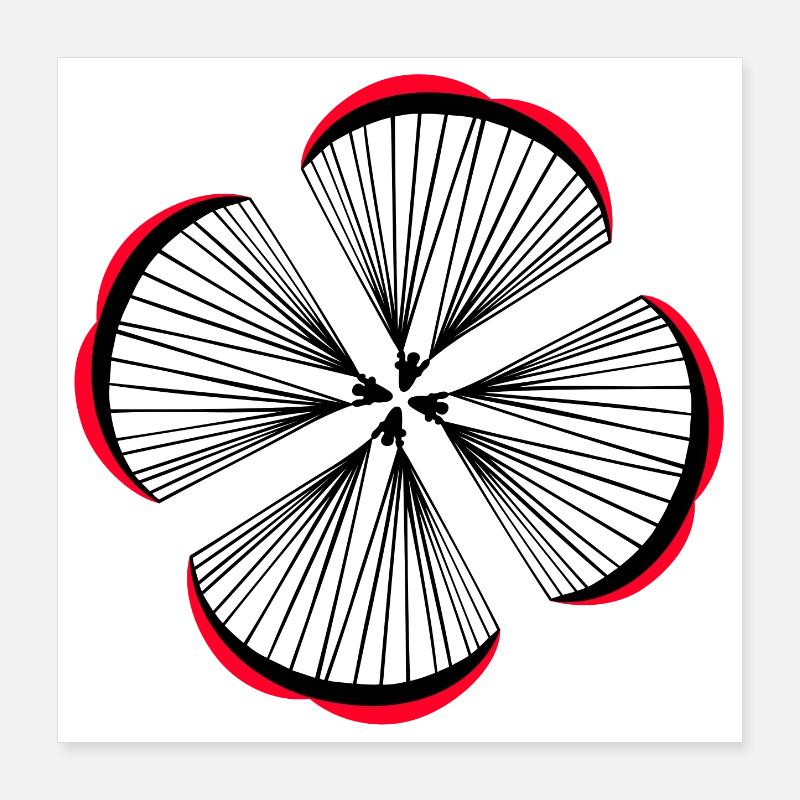 Parachutists together form a lucky clover Poster 16" x 16" (40x40 cm)