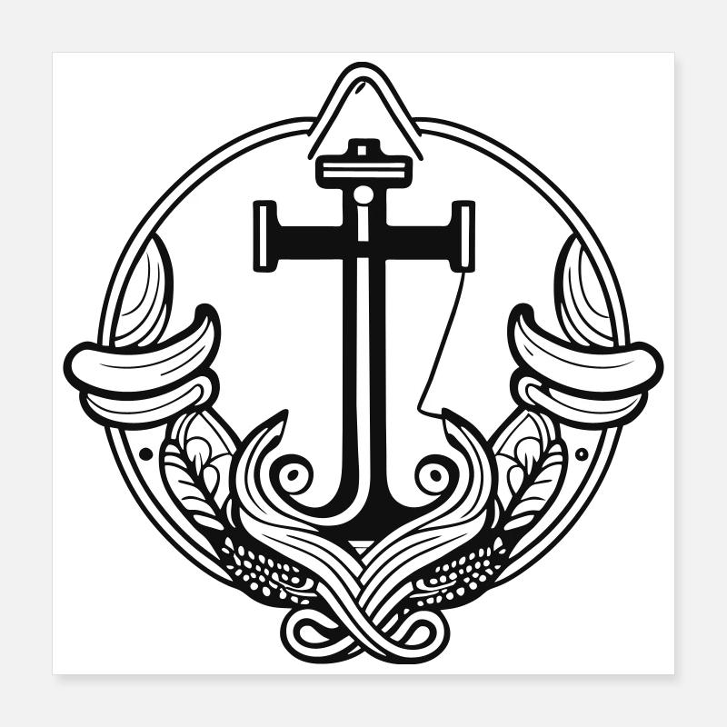 Anchor design for seafarers Poster 16" x 16" (40x40 cm)