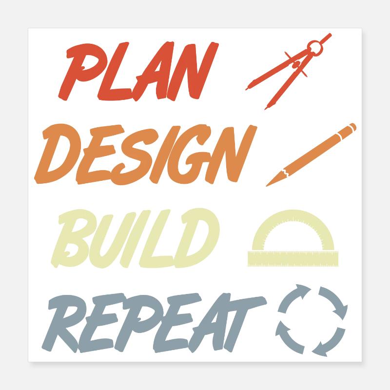 Architects schedule Poster 16" x 16" (40x40 cm)