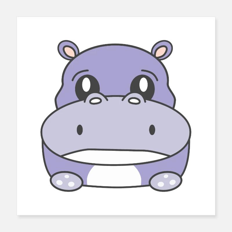 Sad Hippo Poster 16" x 16" (40x40 cm)