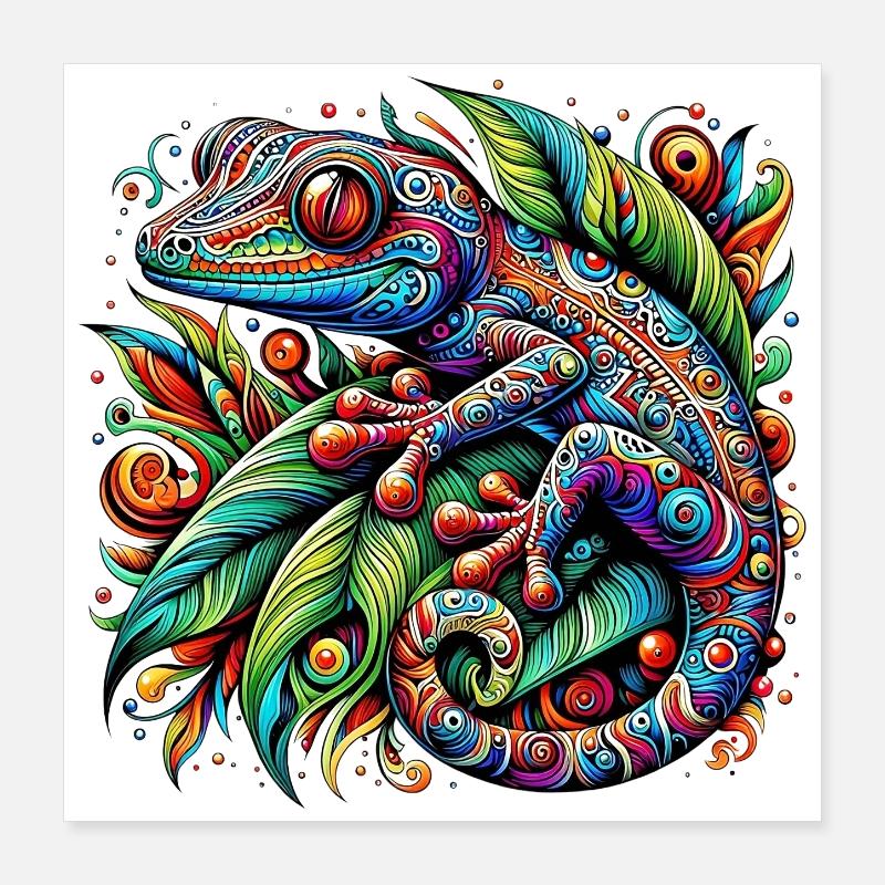 Gecko Poster 40x40 cm
