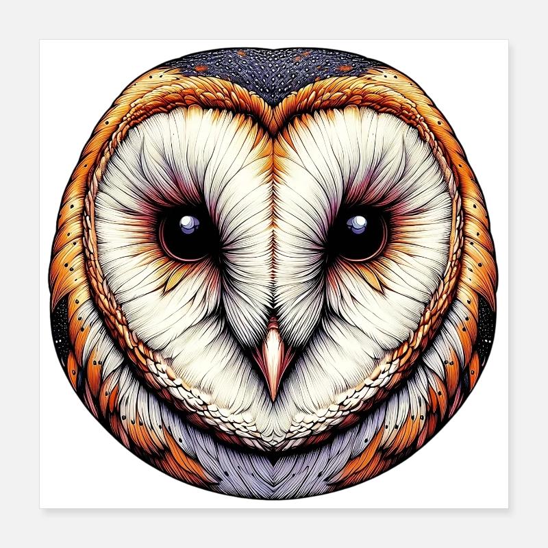 Chouette effraie Poster 40 x 40 cm