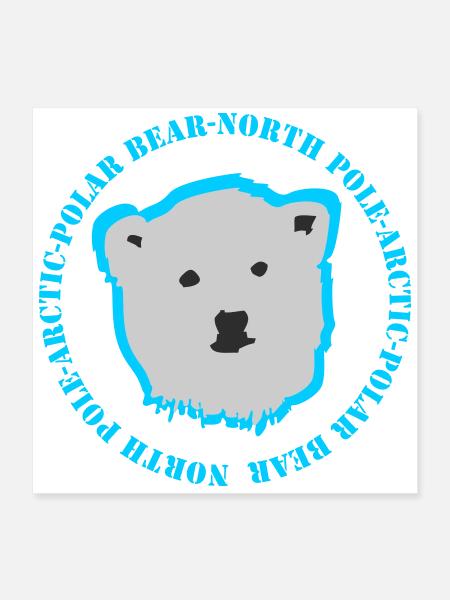 Eisbär 3 - Poster 40x40 cm - Weiß - Vorne
