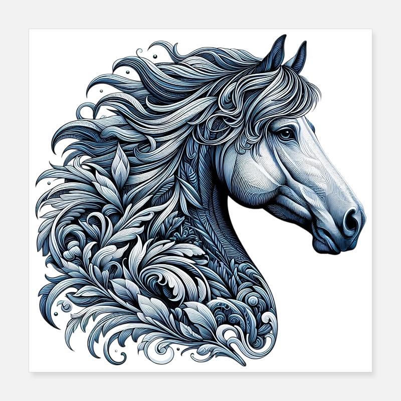Cheval Poster 40 x 40 cm