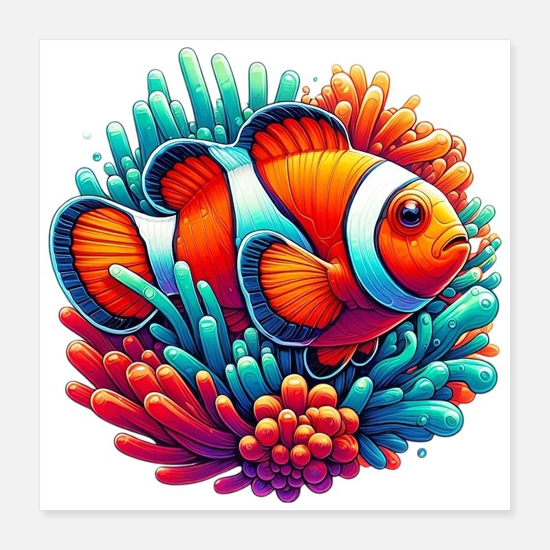 Poisson-clown Poster 40 x 40 cm