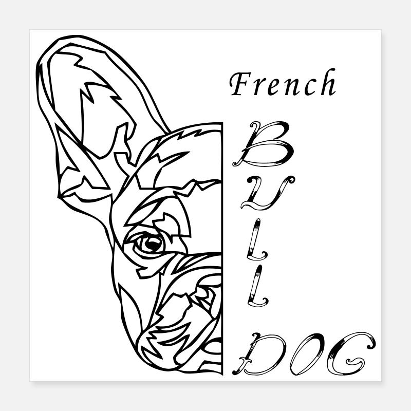 Bouledogue français Poster 40 x 40 cm