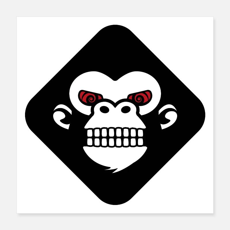Logo des dents de gorille Poster 40 x 40 cm