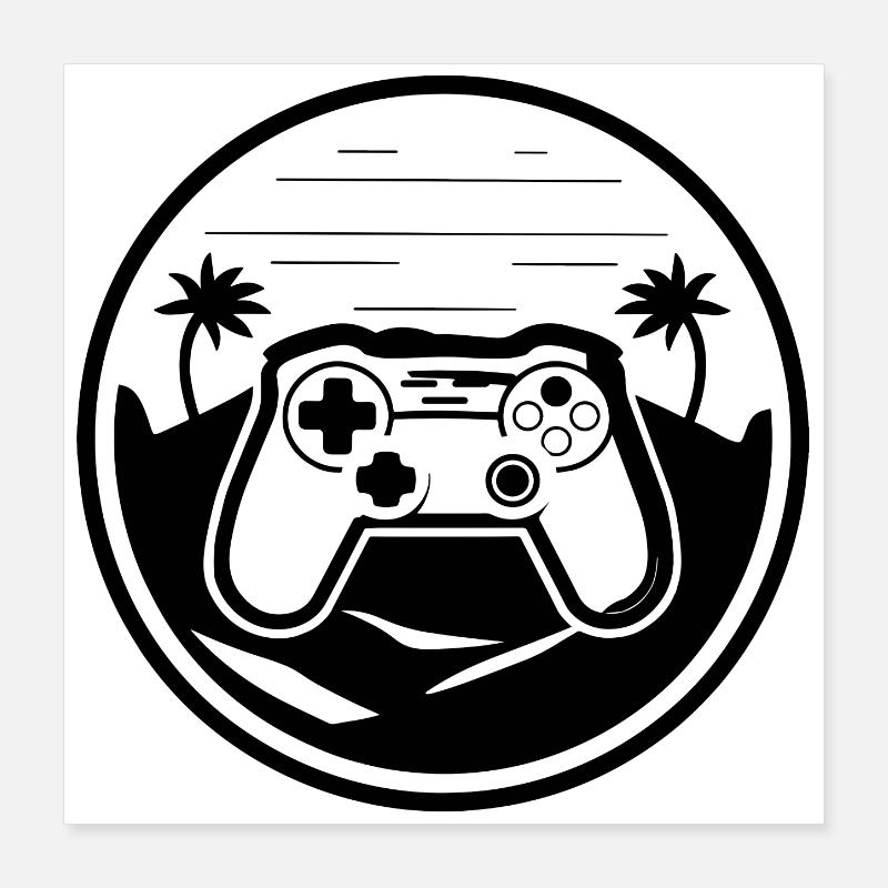 Graphismes de la manette de jeu Poster 40 x 40 cm