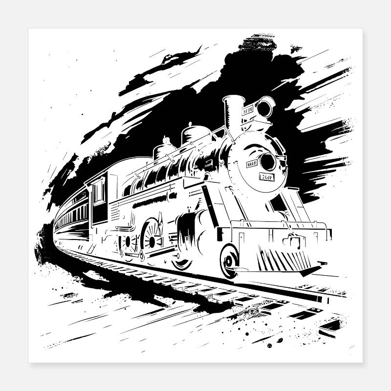 Railroad Poster 16" x 16" (40x40 cm)