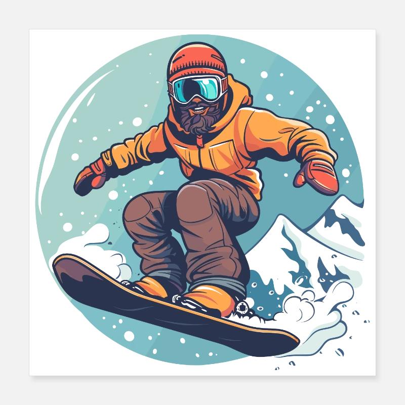 Snowboarding Graphics Poster 16" x 16" (40x40 cm)
