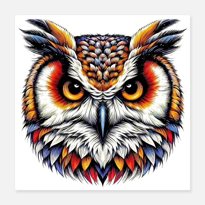 Hibou Poster 40 x 40 cm