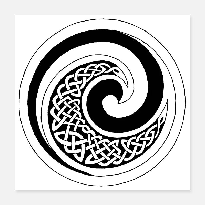 Black Ocean Wave Poster 16" x 16" (40x40 cm)