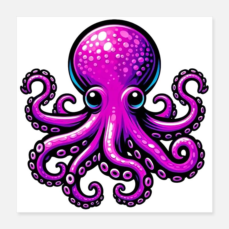 Krake Poster 40x40 cm