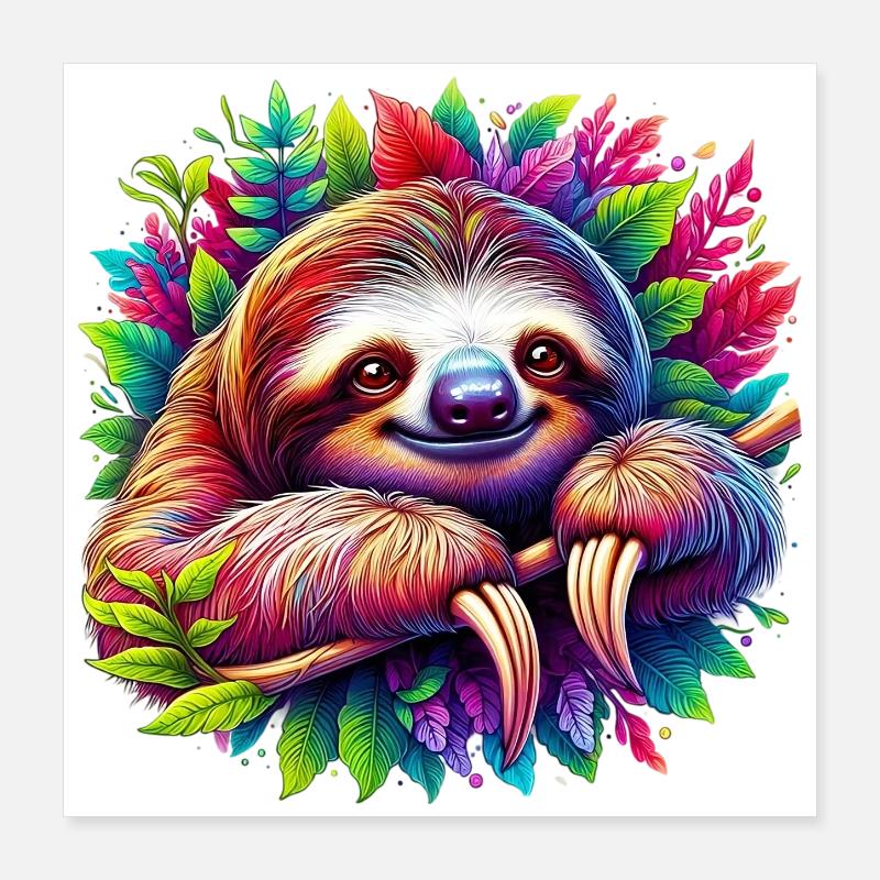 Faultier Poster 40x40 cm