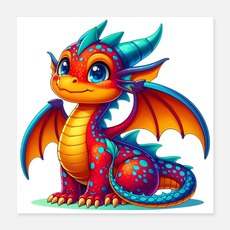 Drache Poster 40x40 cm