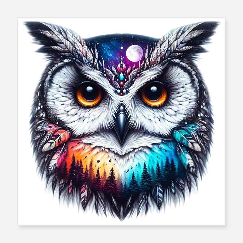 Eule Poster 40x40 cm