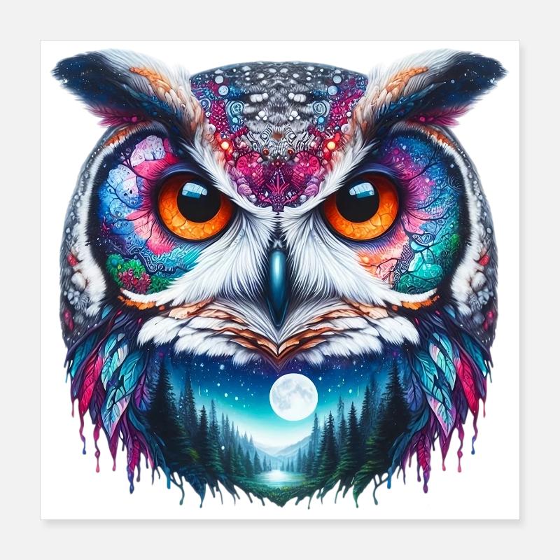 Eule Poster 40x40 cm